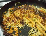 そぼろ納豆ソース焼きそば作り方4写真