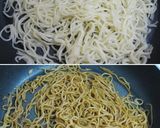 ピザ風♪甘辛すじ肉とチーズのかた焼きそば作り方3写真