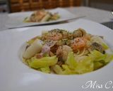 お手軽！シーフードとキャベツのパスタ作り方6写真