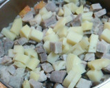 片手鍋で炊き込みご飯。ゆで塩豚とタケノコ作り方5写真