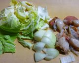 ほたてとキャベツの和風パスタ作り方1写真