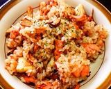 シャケとまいたけのバター醤油炒飯作り方6写真