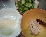 大根、キュウリ、カニの中華風和え物作り方1写真