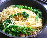 菜の花と鶏肉のペペロンチーノ！春パスタ♪作り方14写真