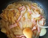 白菜とベーコンのカレーパスタ作り方2写真