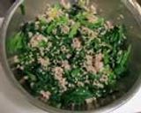 ほうれん草と豚ひき肉のどんぶり作り方4写真