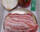 豚ばら肉と玉葱のピリ辛丼作り方1写真