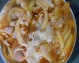 豚ばら肉と玉葱のピリ辛丼作り方8写真