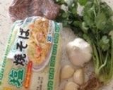 青森ニンニクたっぷり♡おつまみ塩焼きそば作り方1写真