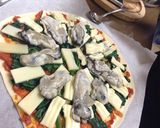 牡蠣とほうれん草のピザ（グリル使用）作り方3写真