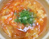 土鍋で白菜キムチと卵のコンソメスープ作り方10写真