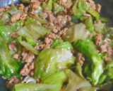 豚ひき肉とレタスのオイスターソース炒め作り方2写真