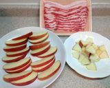 アップルロールポーク〜焼肉タレを煮絡めて作り方1写真
