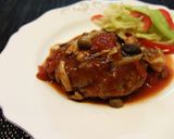 きのこ煮込みハンバーグ：トマトバージョン作り方4写真