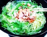 鮭と水菜の塩焼きそば作り方4写真