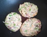 水菜としば漬けのふんわり焼き作り方4写真