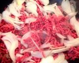 ゴボウと合挽きミンチの甘辛煮♪作り方1写真