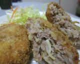 キャベツ入りのメンチカツ♪つなぎはジャガ作り方3写真