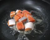 鮭とキャベツのミルク焼きそば作り方2写真