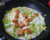 鮭とキャベツのミルク焼きそば作り方6写真