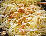 府中焼き風焼きそば　いか天入りが広島の味作り方3写真
