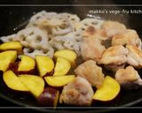 鶏肉とさつまいも、蓮根のピリ辛炒め作り方3写真