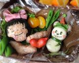 ホワイトミッキーnoバレンタイン弁当❤︎作り方1写真