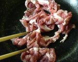 菜の花と豚コマのぽん酢炒め作り方2写真