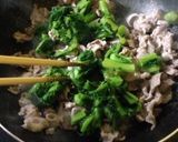 菜の花と豚コマのぽん酢炒め作り方3写真
