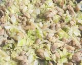鶏肉とキャベツのやみつきガリバタ混ぜご飯作り方3写真