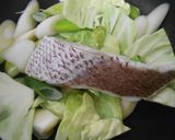 真鯛の切り身と豆腐の長葱蒸し・味ぽん添え作り方7写真