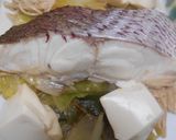 真鯛の切り身と豆腐の長葱蒸し・味ぽん添え作り方15写真