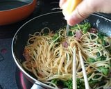菜の花と桜エビのパスタ。レモンをキュッ！作り方12写真