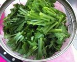 簡単☆春菊のゴマ炒め作り方1写真
