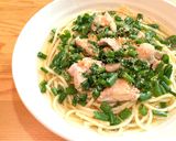 プチッと鍋で☆鶏とねぎの和風スープパスタ作り方7写真