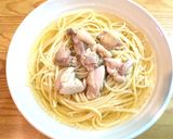プチッと鍋で☆鶏とねぎの和風スープパスタ作り方5写真