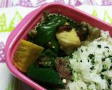 お弁当に☆　豚肉筍ピーマンで甘辛炒め作り方7写真