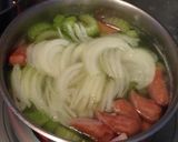 セロリとソーセージ煮込みとマカロニ作り方4写真