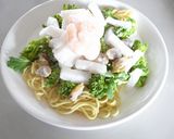 レンジで！シーフードと菜の花の焼そば風作り方2写真