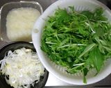 水菜と豚肉で簡単みぞれ鍋作り方1写真