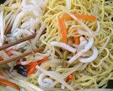 ウドとイカの塩焼きそば作り方4写真
