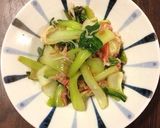 チンゲン菜とカニカマのパパッと炒め❁作り方3写真