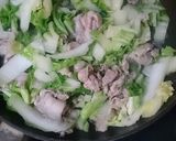 白菜・にらと豚の卵とじ作り方4写真