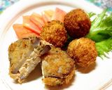蓮根の豆腐挟み揚げ梅肉風味＆ふわふわ団子作り方9写真
