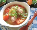 プチッとひとりランチ♡葱・トマ・鶏スープ作り方10写真