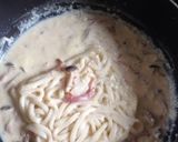 うどんで☆豆乳カルボナーラ風作り方3写真