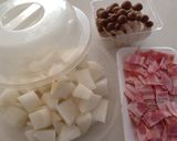 簡単♪大根とベーコンのにんにくバター炒め作り方1写真