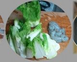 つぼみ菜と縞エビの炒め物作り方2写真