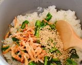 菜の花と桜えびのバター醤油混ぜごはん作り方3写真