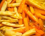 れんこん，にんじん炒め，タコソース風味作り方3写真